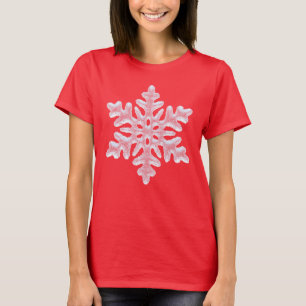 Camiseta Navidades de copos de nieve blancos congelados hel