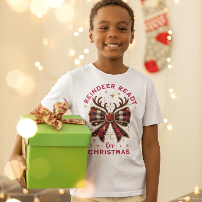 Camiseta Navidades de Coquette Residen Reindeer Ready Bow (Subido por el creador)