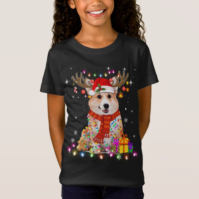 Camiseta Navidades de Corgi divertidos Navidades de renos i (Anverso)