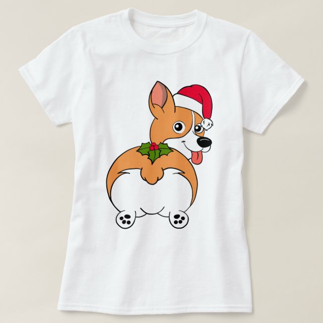 Camiseta Navidades de Corgi Dog (Diseño del anverso)