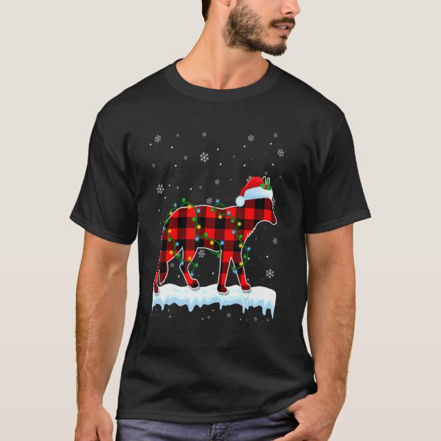 Camiseta Navidades de Coyote Santa Hat Cute Animales Xmas L (Anverso)