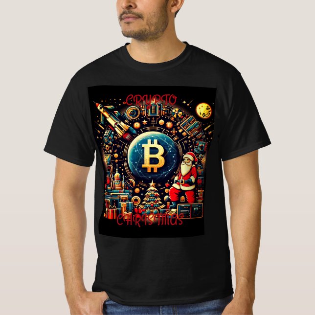 Camiseta Navidades de criptografía Tech Santa T-Shirt (Anverso)