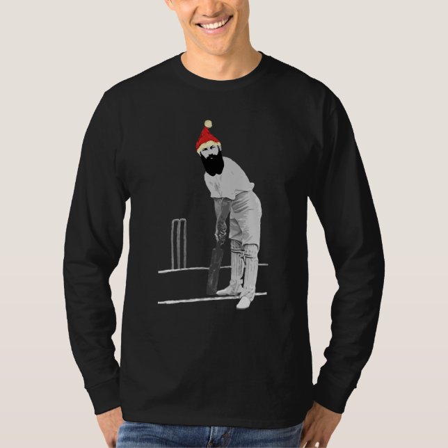 Camiseta Navidades de críquet divertidos y personalizables (Anverso)
