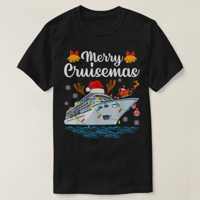 Camiseta Navidades de crucero para familias Funny Sant (Diseño del anverso)