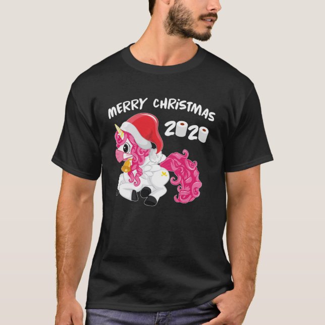 Camiseta Navidades de cuarentena de unicornio enfrentan más (Anverso)