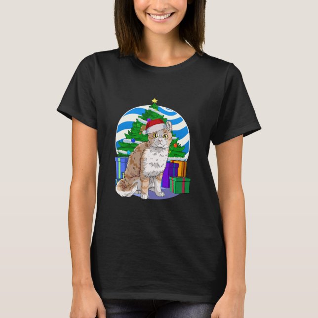Camiseta Navidades de curl Cat Santa de Estados Unidos (Anverso)