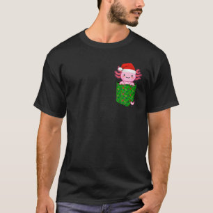 Camiseta Navidades de Cute Axolotl Santa Pocket Design Kawa