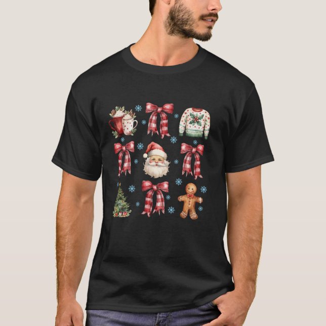 Camiseta Navidades de Cute Coquette Girly despojan a Santa  (Anverso)
