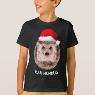Camiseta Navidades de Cute Hedgehog Santa Hat Bah Humbug