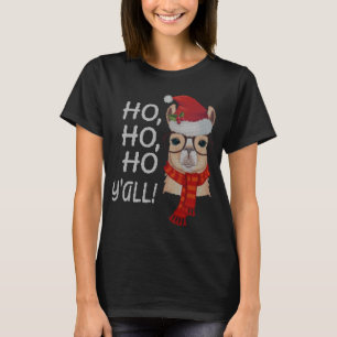 Camiseta Navidades de Cute Llama Llama Ho Ho Ho Y_all Xmas