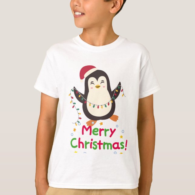 Camiseta Navidades de Cute Penguin (Anverso)