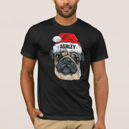 Camiseta Navidades de Cute Pug Gorra Perro Grande