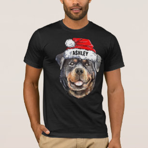 Camiseta Navidades de Cute Rottweiler Gorra Perro Grande