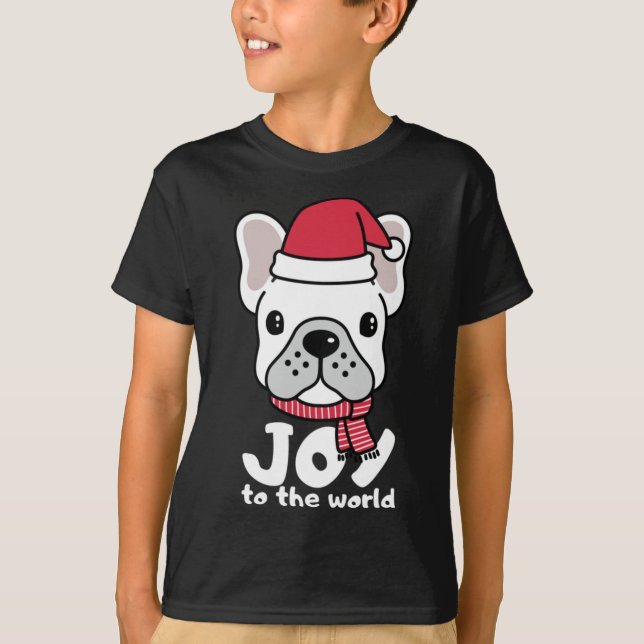 Camiseta Navidades de Cute White Frenchie (Anverso)
