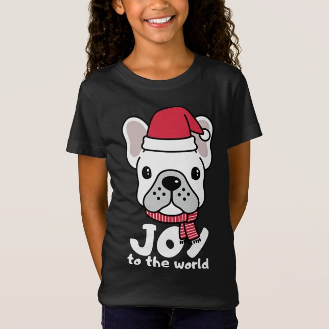 Camiseta Navidades de Cute White Frenchie (Anverso)