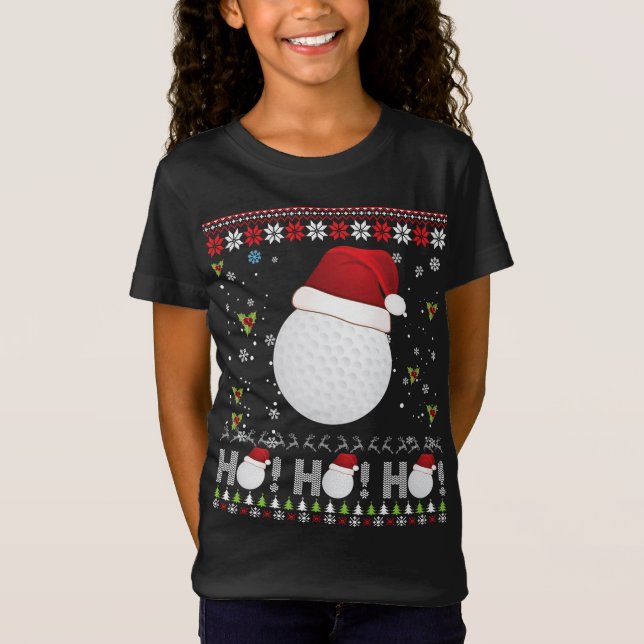 Camiseta Navidades de Dabbing Golf Ho Santa Elf Ugly Sweate (Anverso)