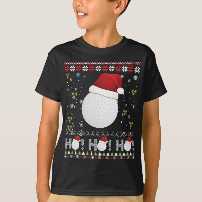 Camiseta Navidades de Dabbing Golf Ho Santa Elf Ugly Sweate (Anverso)