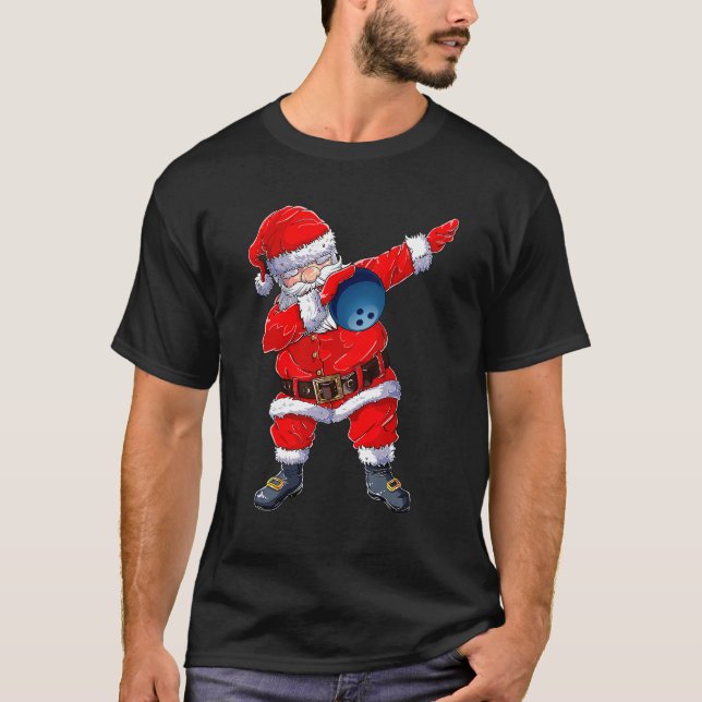 Camiseta Navidades de Dabbing Santa B0wling Navidad hombres (Anverso)