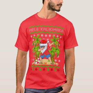 Camiseta Navidades de Dabbing Santa Hawaiian Mele Kalikimak