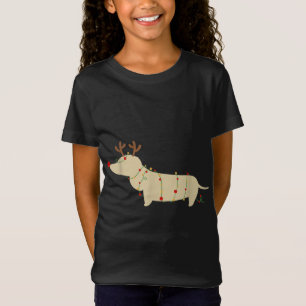 Camiseta Navidades de Dachshund alumbran temporada de Navid