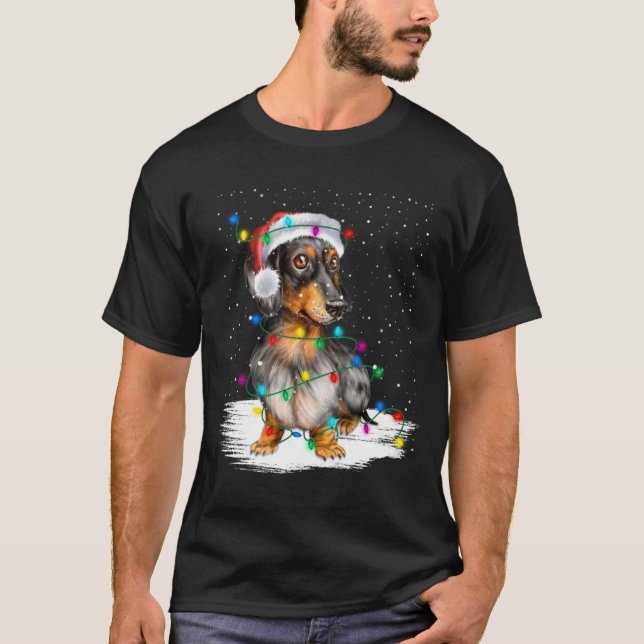 Camiseta Navidades de Dachshund Aman los regalos de camiset (Anverso)