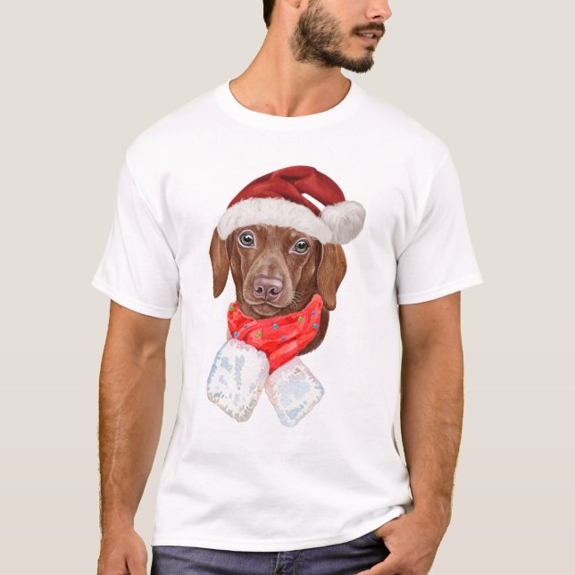 Camiseta Navidades De Dachshund Cute Regalos Para Los Amant (Anverso)