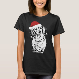 Camiseta Navidades de Dachshund de pelo largo Santa Hat
