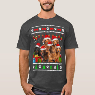 Camiseta Navidades de Dachshund Divertidas Noches de Perro 