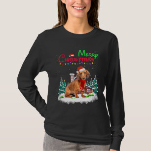 Camiseta Navidades de Dachshund Dog Santa Hat iluminan Merr