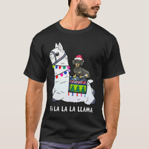 Camiseta Navidades de Dachshund Fa La Llama