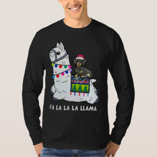 Camiseta Navidades de Dachshund Fa La Llama