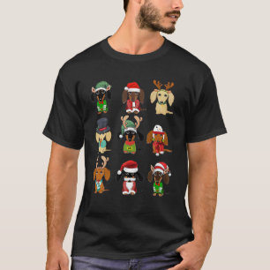 Camiseta Navidades de Dachshund graciosos del elfo del reno