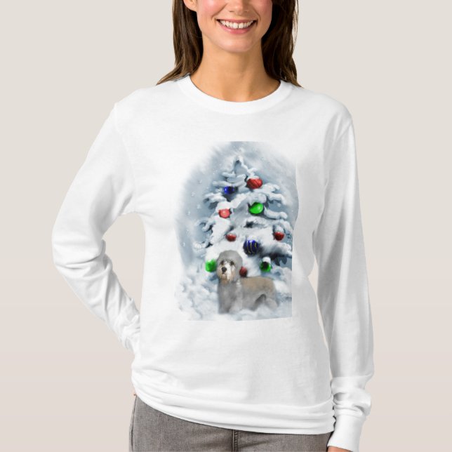 Camiseta Navidades de Dandie Dinmont Terrier (Anverso)