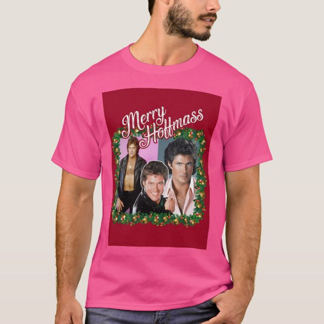 Camiseta Navidades de David Hasselhoff Happy (Anverso)