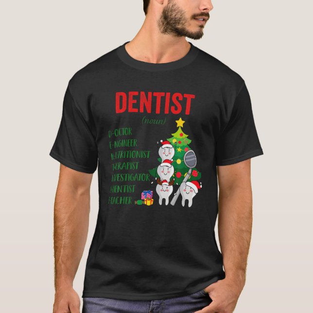 Camiseta Navidades de definición de dentista asistente dent (Anverso)