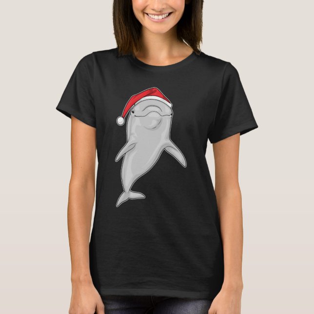 Camiseta Navidades de delfines Santa hat (Anverso)