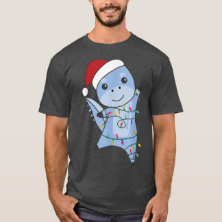 Camiseta Navidades de Dino Navidades Animales Luces de hada