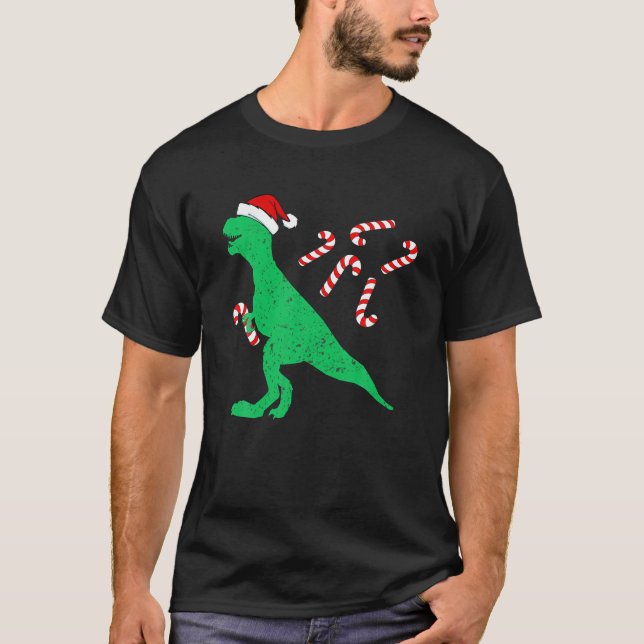 Camiseta Navidades de Dino Pajamas Niños tratan de dinosaur (Anverso)