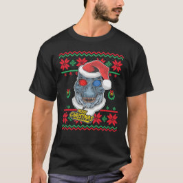 Camiseta Navidades de Dinosaur Santa T-Rex Ugly