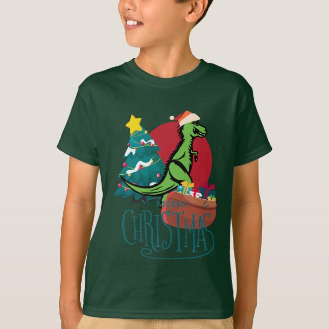 Camiseta Navidades de dinosaurios (Anverso)