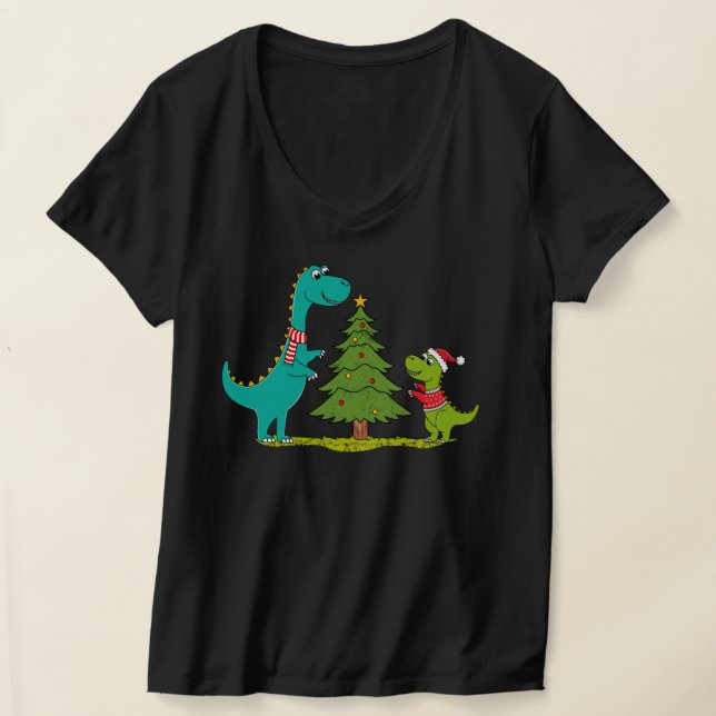 Camiseta Navidades de dinosaurios celebrando (Distribución )