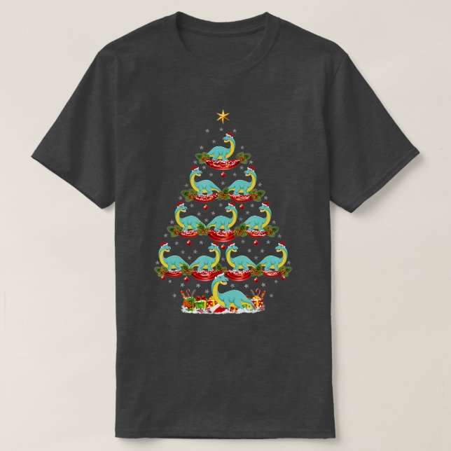Camiseta Navidades de Dinosaurios de Santa Brontosaurus de  (Diseño del anverso)