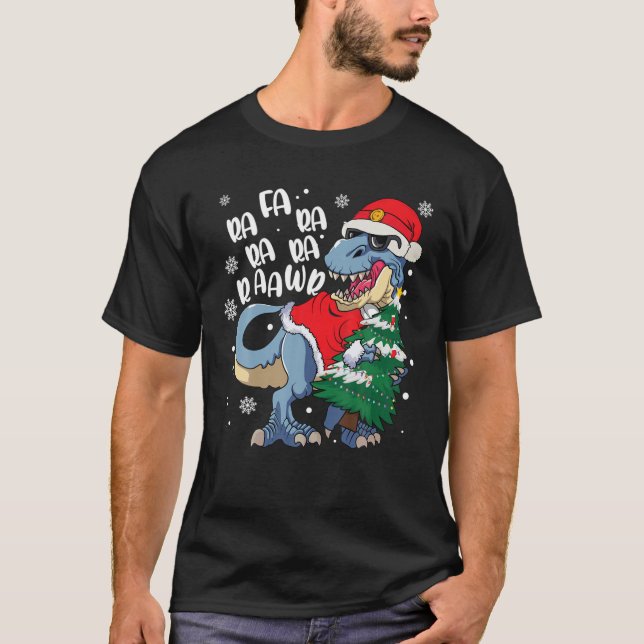 Camiseta Navidades De Dinosaurios Fa Ra Rawr T Rex Santa Ch (Anverso)