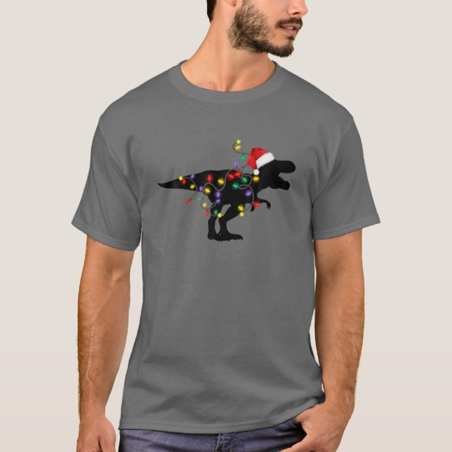 Camiseta Navidades de dinosaurios Familia Pajamas para luto (Anverso)