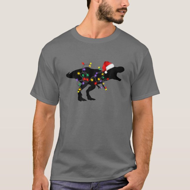 Camiseta Navidades de dinosaurios Familia Pajamas para luto (Anverso)