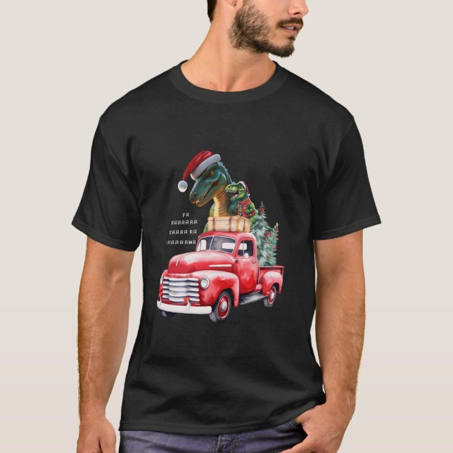 Camiseta Navidades de dinosaurios I Fa Ra Rawr Niños Noches (Anverso)