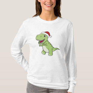 Camiseta Navidades de Dinosaurios Niegan Invierno T-Rex Din