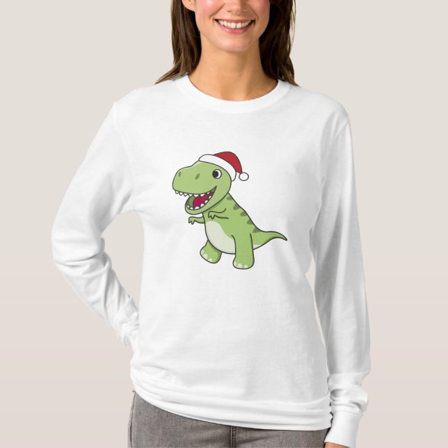 Camiseta Navidades de Dinosaurios Niegan Invierno T-Rex Din (Anverso)