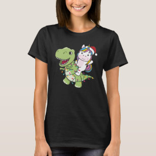 Camiseta Navidades de dinosaurios Unicorn Invierno T-Rex Di