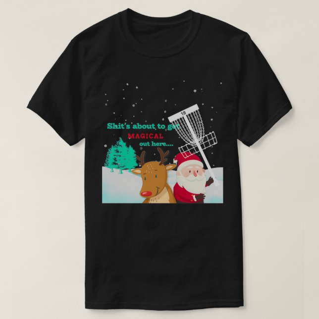 Camiseta Navidades de disco de golf para adultos divertidos (Diseño del anverso)